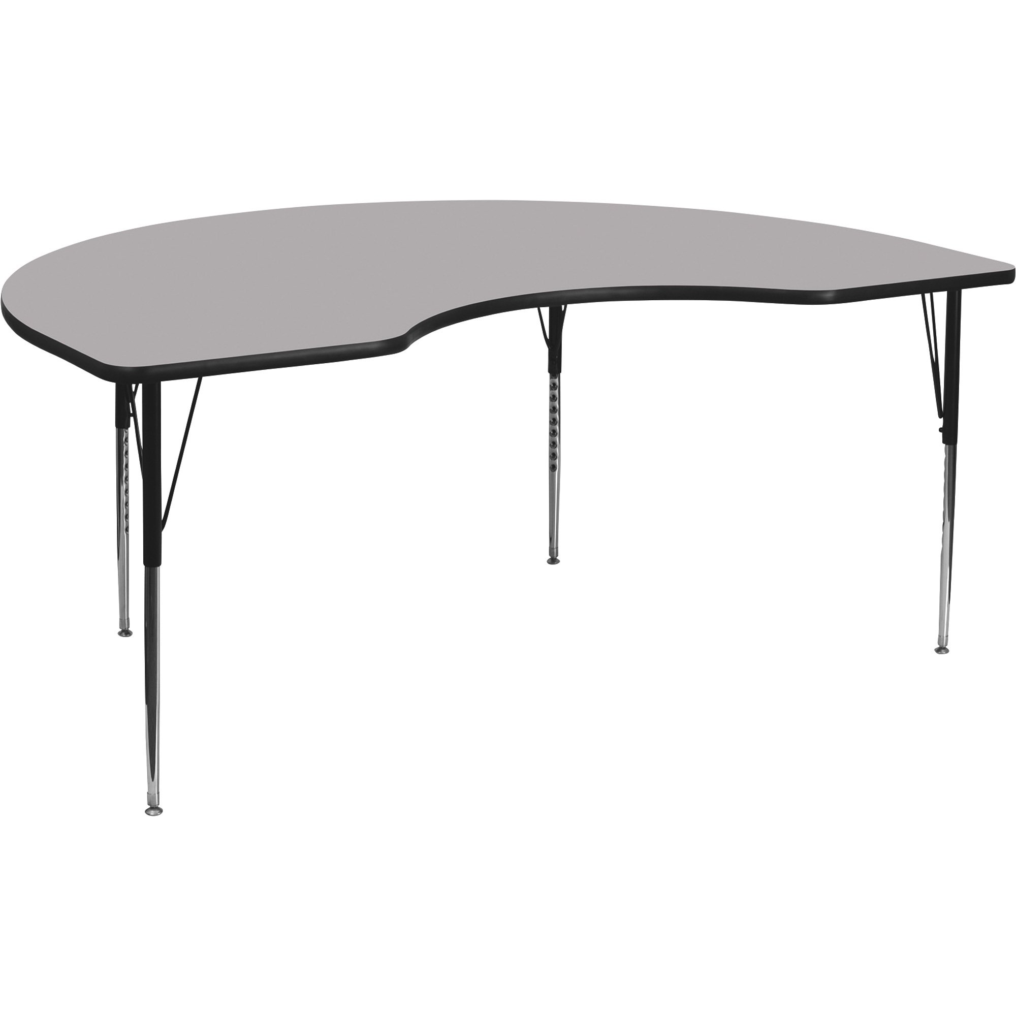 Flash Furniture Height-Adjustable Kidney-Shaped Activity Table — 48in.W x 72in.D